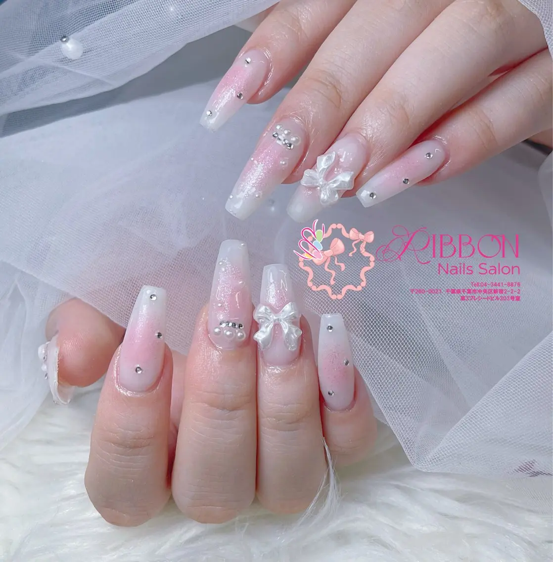 ネイル フットネイル フレンチネイル ジェルネイル マグネットネイル 持ち込み ハンドネイル Ribbonnail salonのネイルデザイン