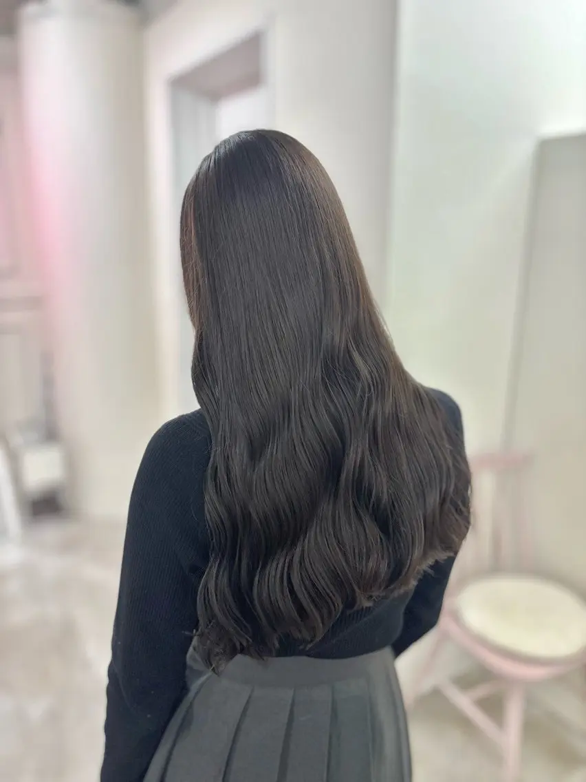 ロング カラー カット ヘアカラー 透明感・暗髪 梅田・増田のヘアスタイル