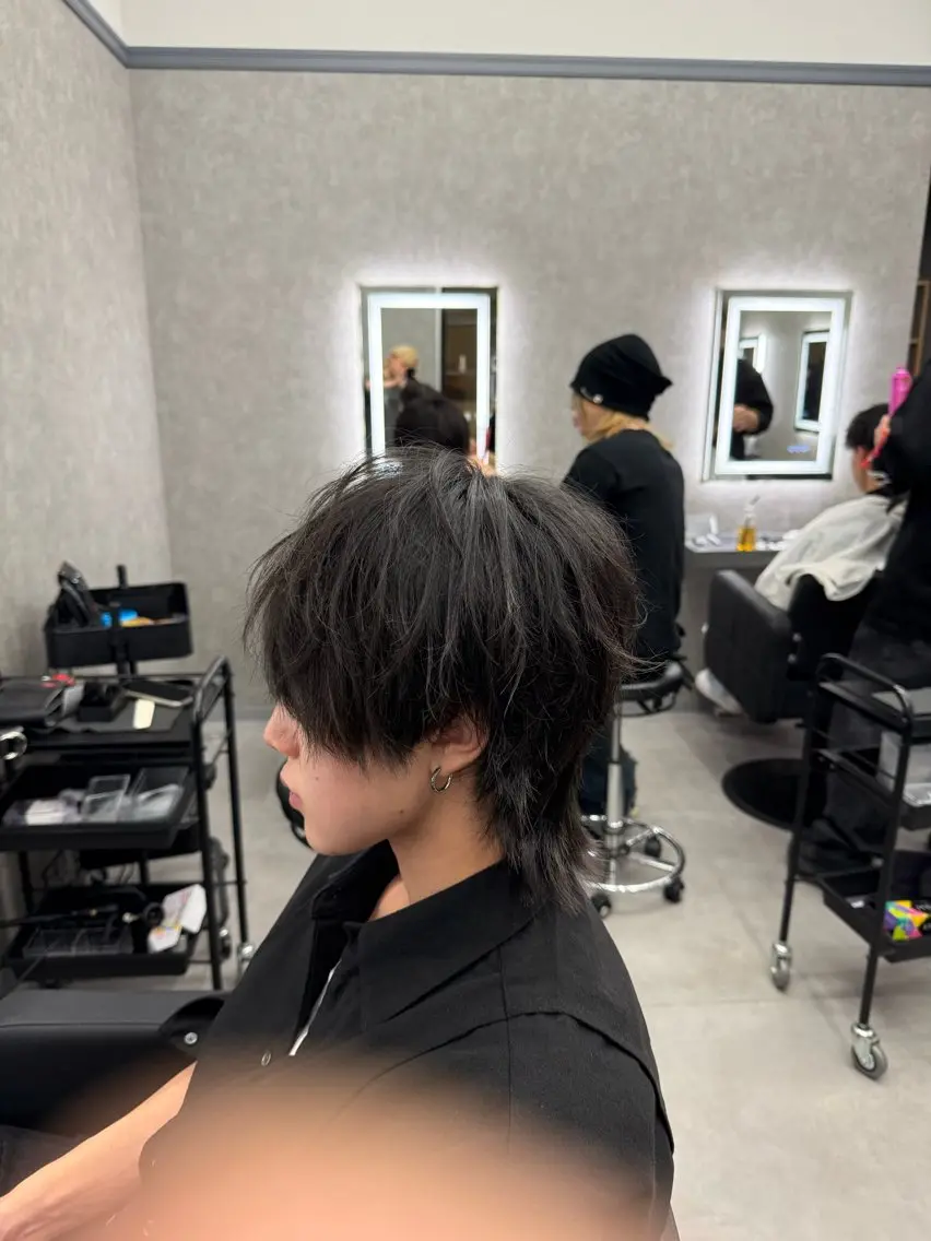 ショート カラー パーマ メンズ メンズウルフカット ウルフカット カット メンズ特化 👑YUTAのヘアスタイル