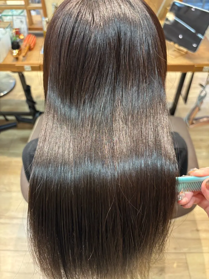 ロング カラー パーマ ヘアカラー 縮毛矯正 ゆうこ🍀髪質改善/ ストレート/艶カラーのヘアスタイル