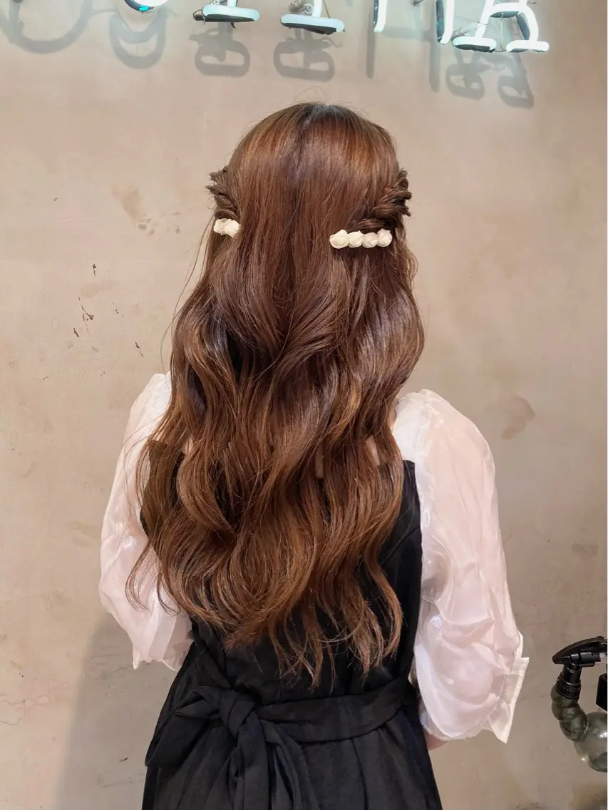 ロング カラー パーマ ヘアアレンジ ヘアセット ✂️ボブ/レイヤー /艶カラー🌷喜美花のヘアスタイル