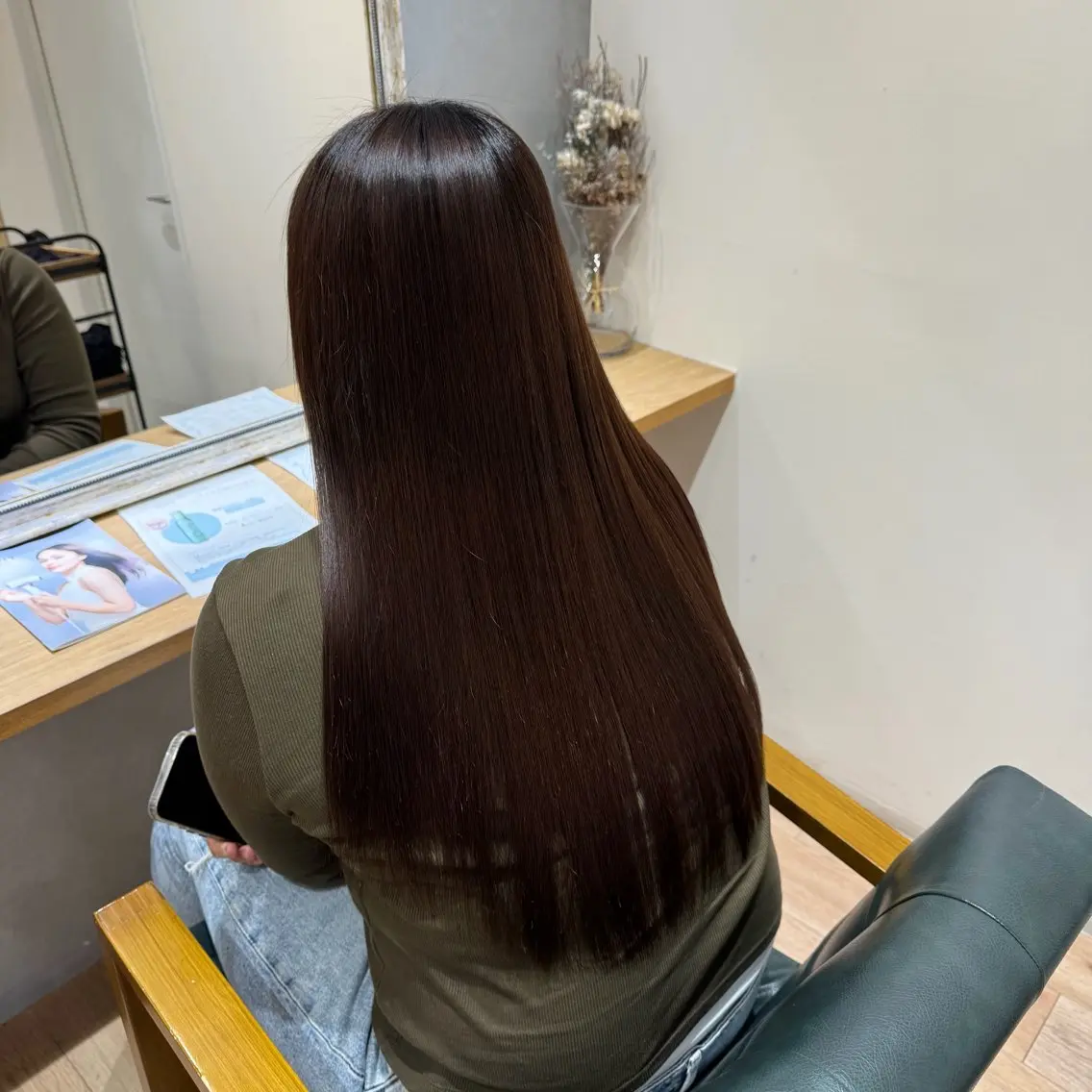 ロング カット 縮毛矯正 glad みさきのヘアスタイル