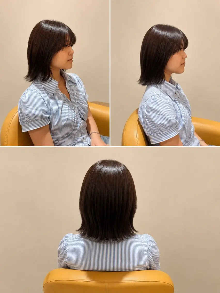 セミロング ボブ レイヤーカット カット 颯/波巻き/ウルフ /ナチュラルスタイルのヘアスタイル