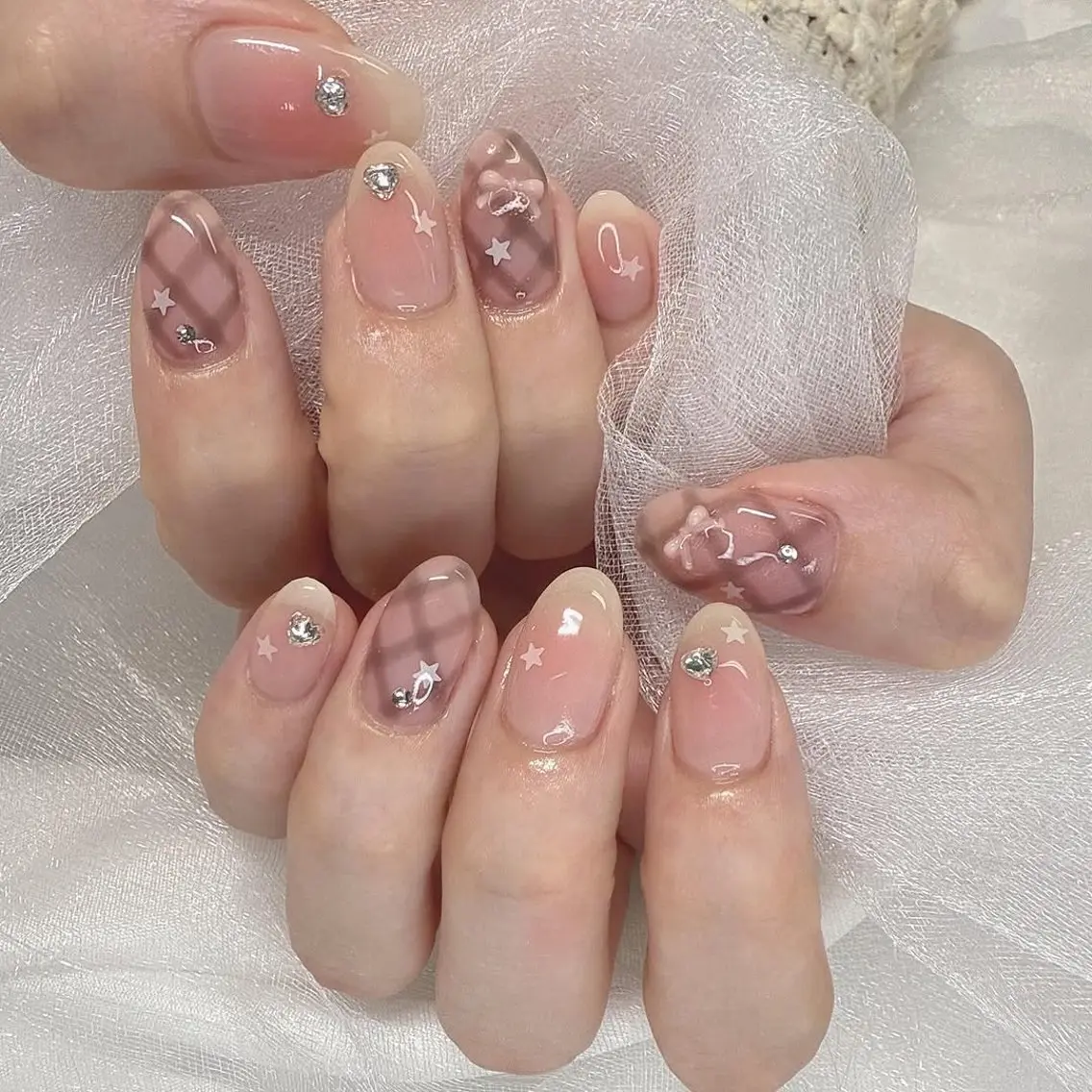 ネイル ガーリー グラデーション ピンク ショートネイル 春ネイル KIM キムのネイルデザイン