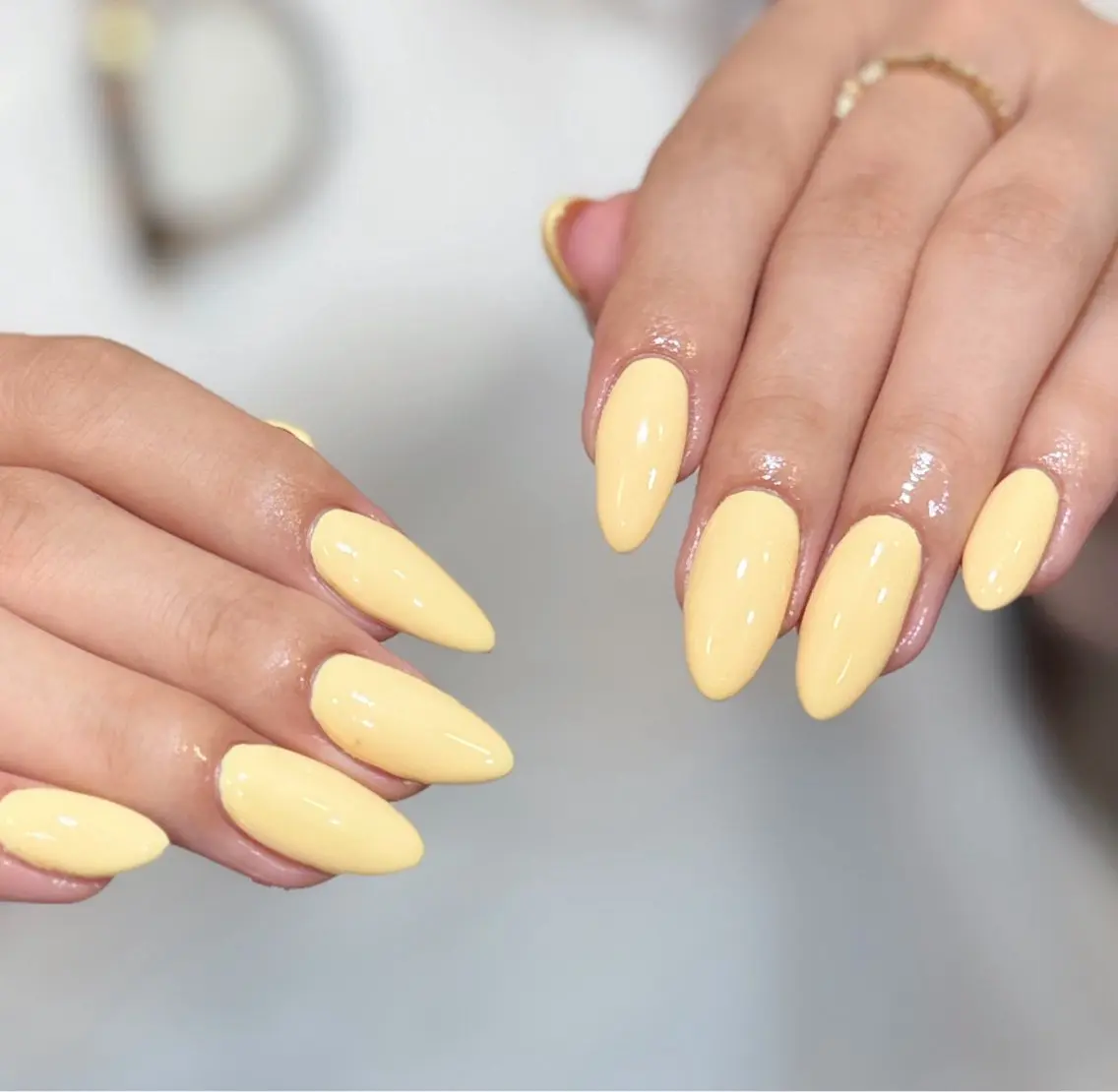 ネイル メンズネイル ワンカラーネイル 黄色 ハンドネイル MIMnail メンズネイリストのネイルデザイン