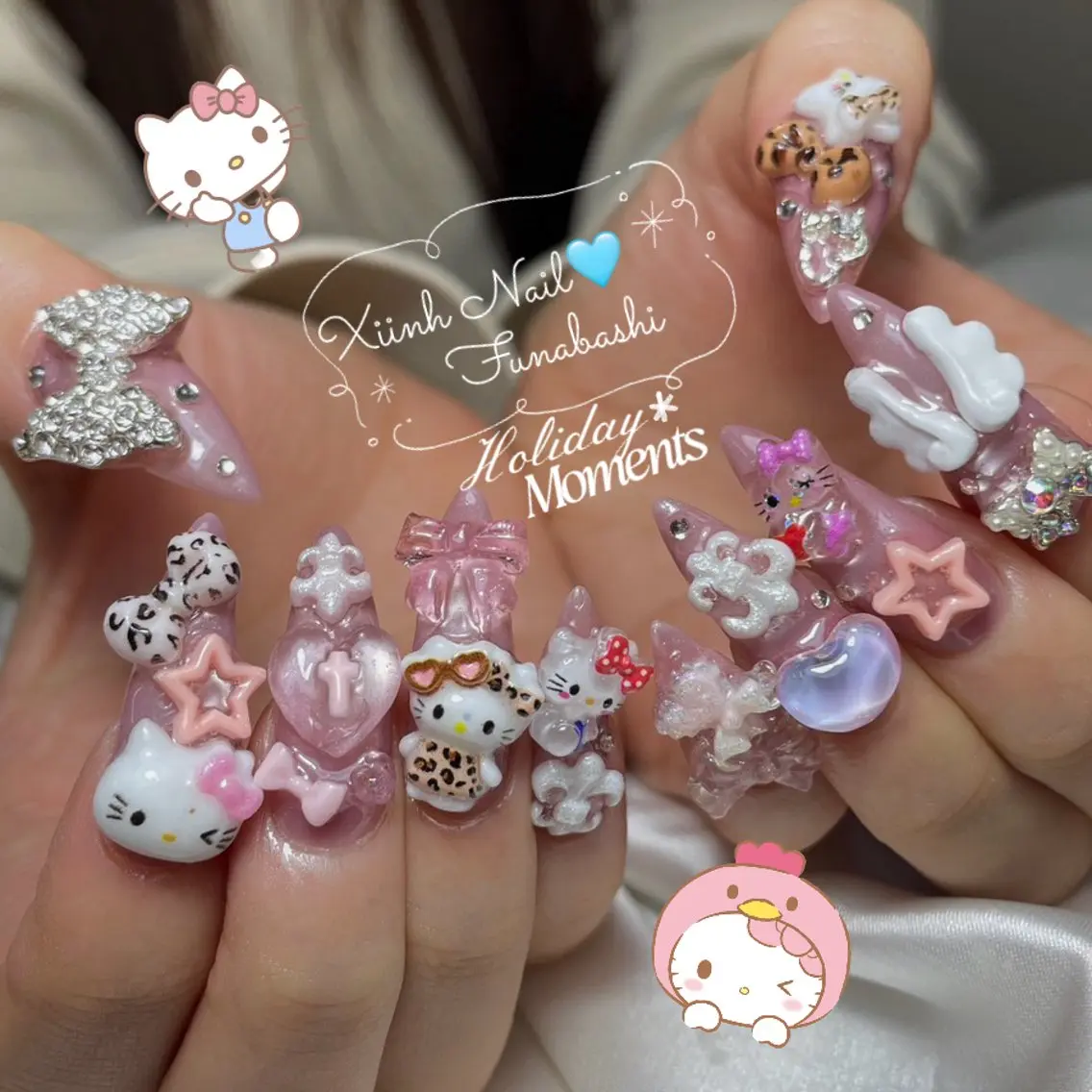 ネイル チークネイル 桜ネイル 長さ出し フットネイル ジェルネイル ハンドネイル XIINH NAIL SALONのネイルデザイン