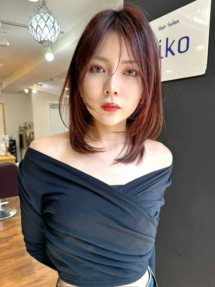 ミディアム カラー 似合わせレイヤー 🇰🇷荒木洋文のヘアスタイル