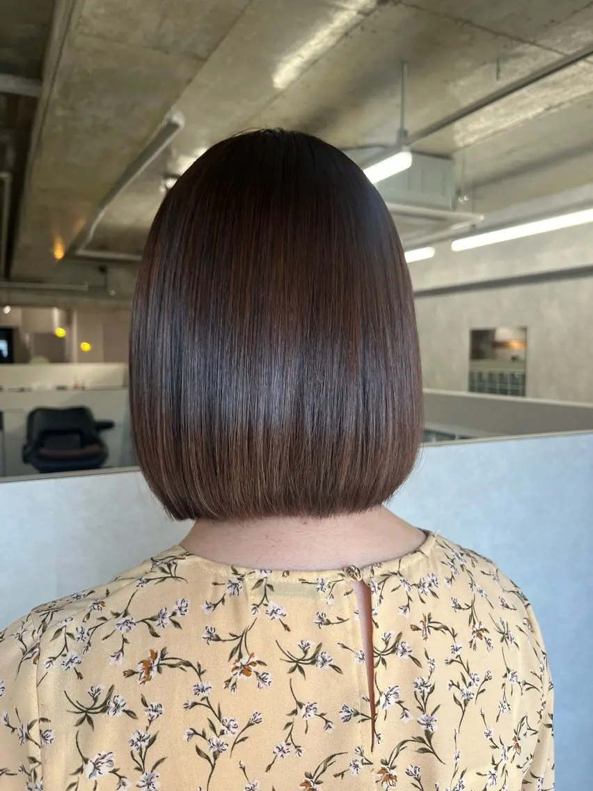 ミディアム パーマ ボブ 縮毛矯正 anon Loemのヘアスタイル