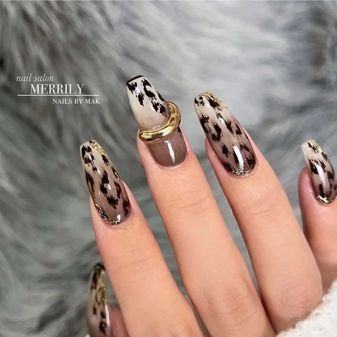 ネイル アニマル柄 ハンドネイル salon de Cheliのネイルデザイン