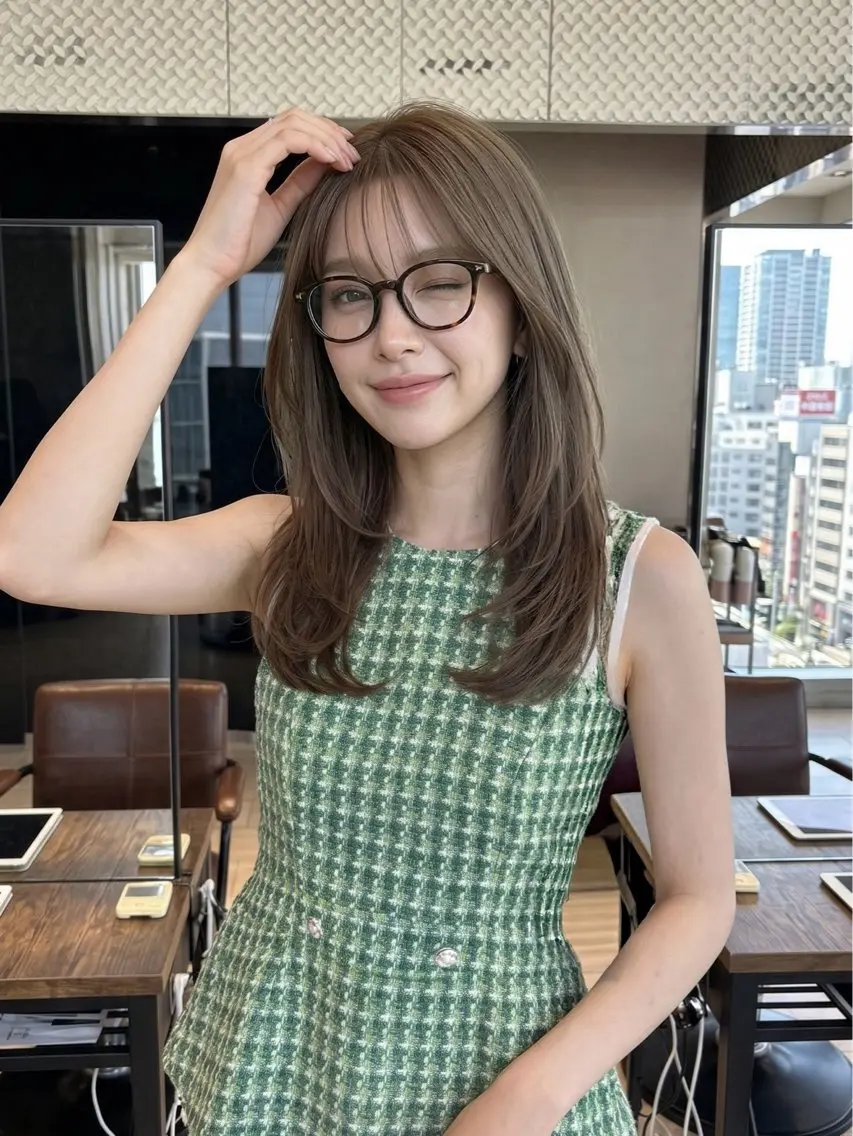 ロング カラー カット ヘアカラー トリートメント SHION/銀座 まとまるカット🩵のヘアスタイル