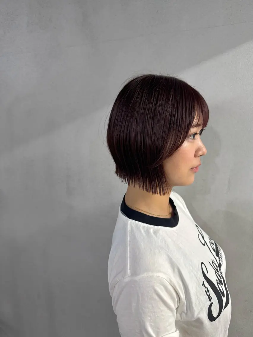 ショート カラー レッドカラー ボブ カット ヘアカラー トリートメント #tag 佐藤璃美のヘアスタイル