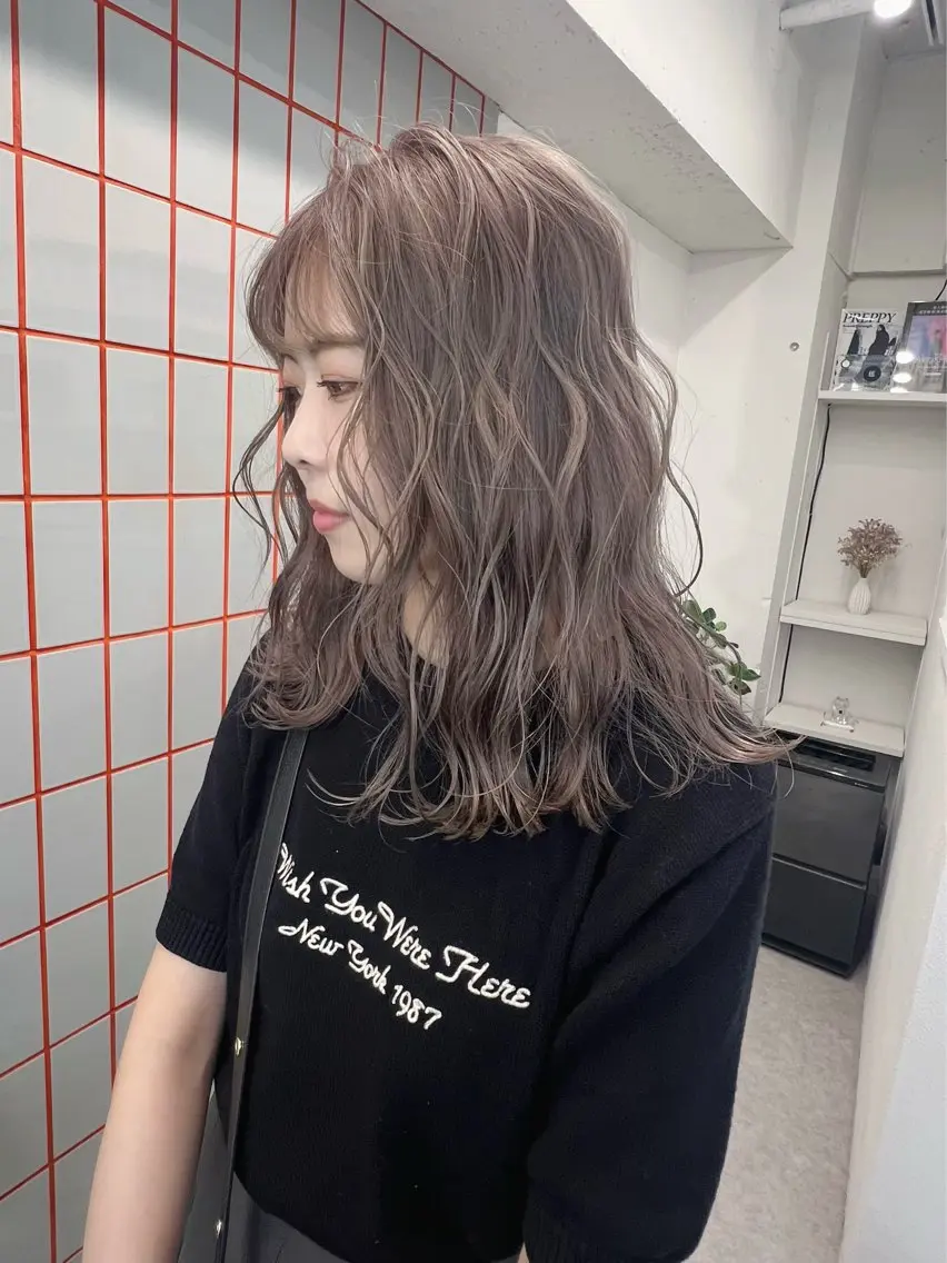 セミロング カラー 💍モテる艶髪 透明感カラー💖のヘアスタイル