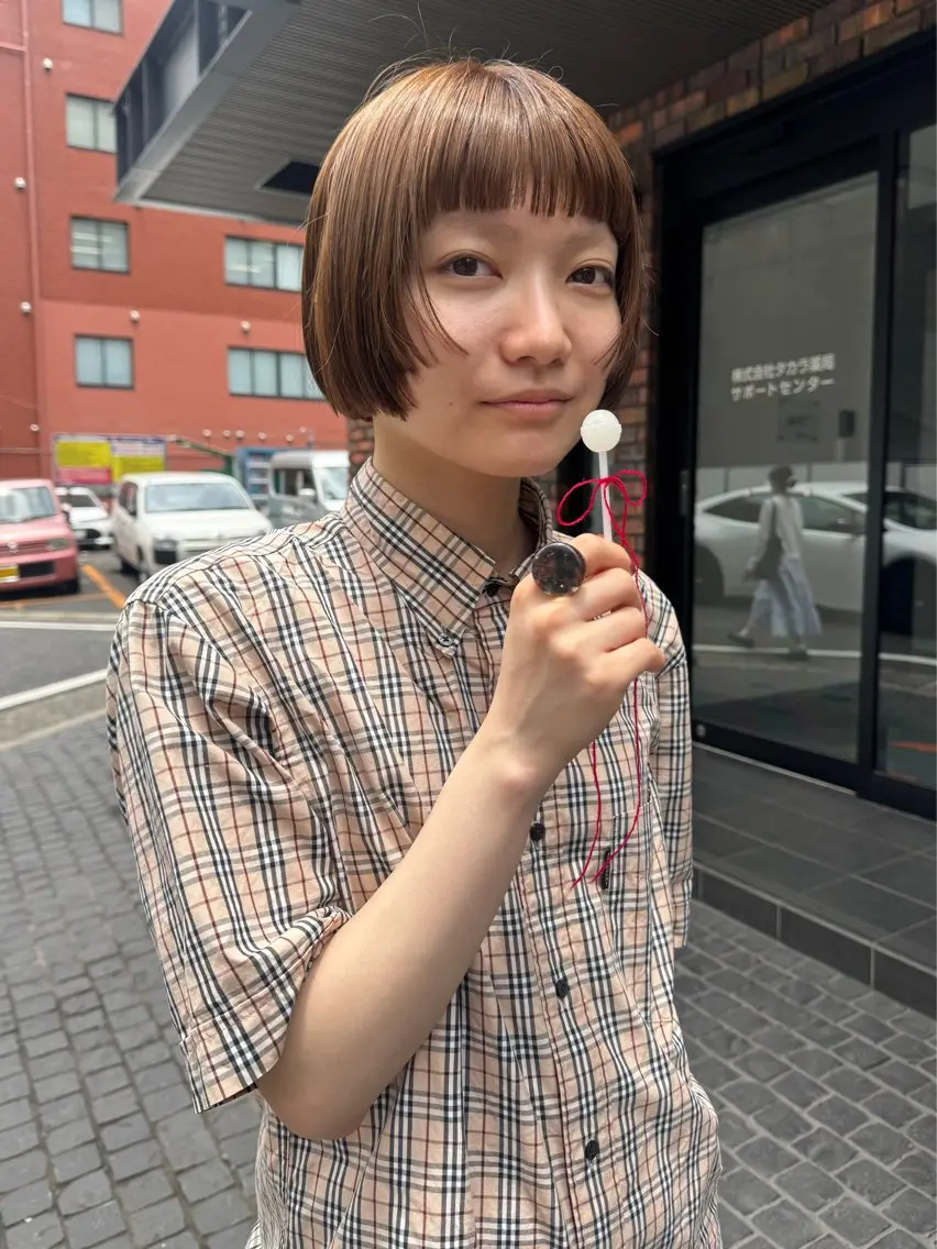 ショート カラー カット ヘアカラー トリートメント しずく/Lilu/ 博多美容室のヘアスタイル