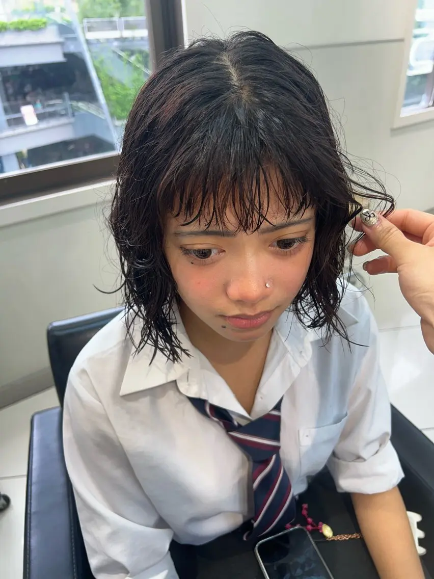 ミディアム パーマ ミディアムパーマ ニュアンスパーマ ナチュラル×色気パ ーマ 渋谷/マナミのヘアスタイル