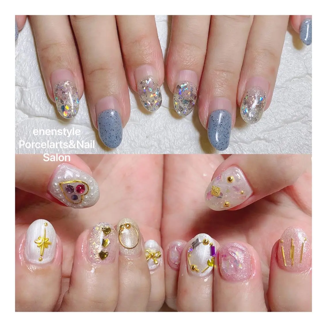 ミディアム ネイル ハンドネイル 🐾enen style 🐾のネイルデザイン