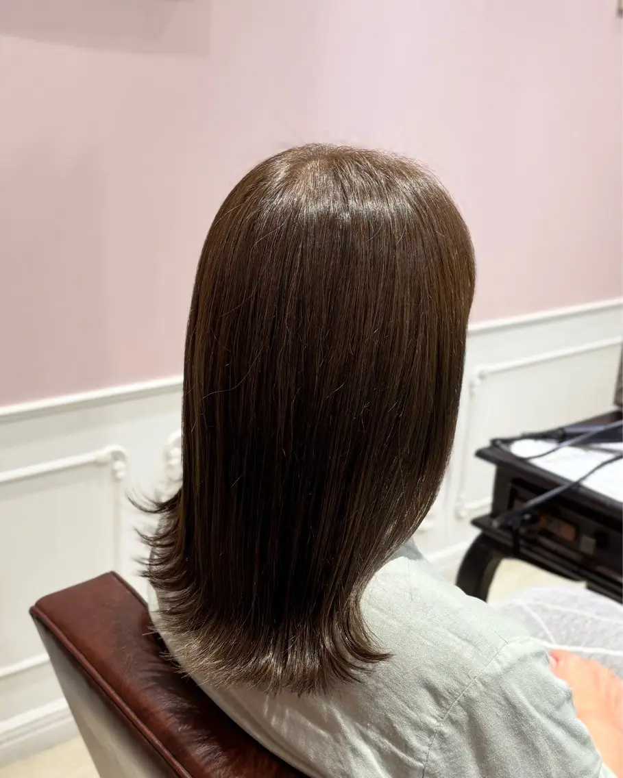 ミディアム カラー カット ヘアカラー 🌱なゆみ🌱透明感 /ナチュラル/高宮のヘアスタイル