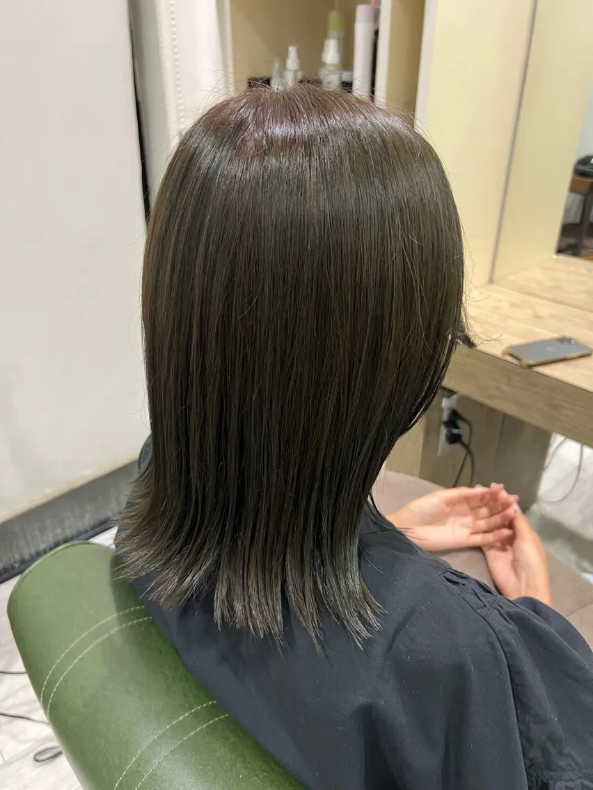 ミディアム カット ヘアカラー トリートメント 花森 捺巳のヘアスタイル
