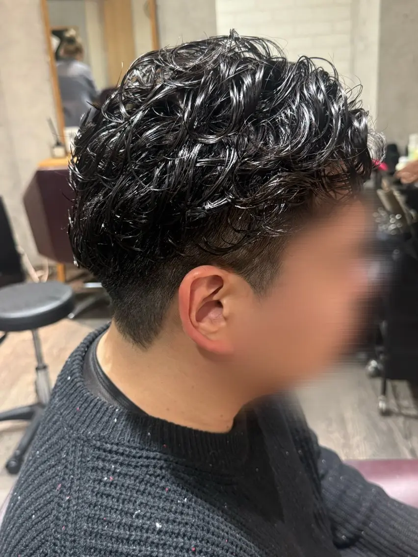 パーマ メンズ カット パーマ 🎀Yuzumi/ ハイトーン/艶髪🎀のヘアスタイル
