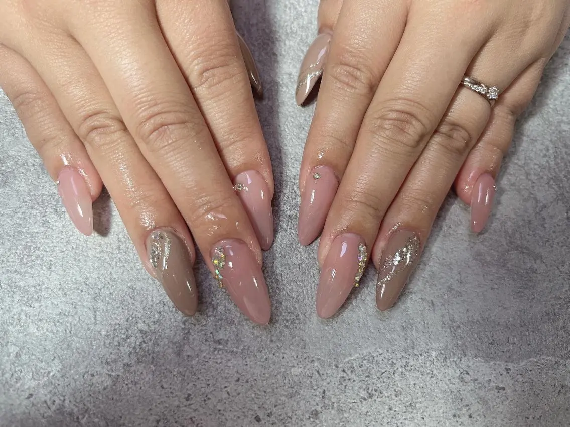 ネイル ピンク ピンクベージュ シンプルネイル Mimi Nailのネイルデザイン
