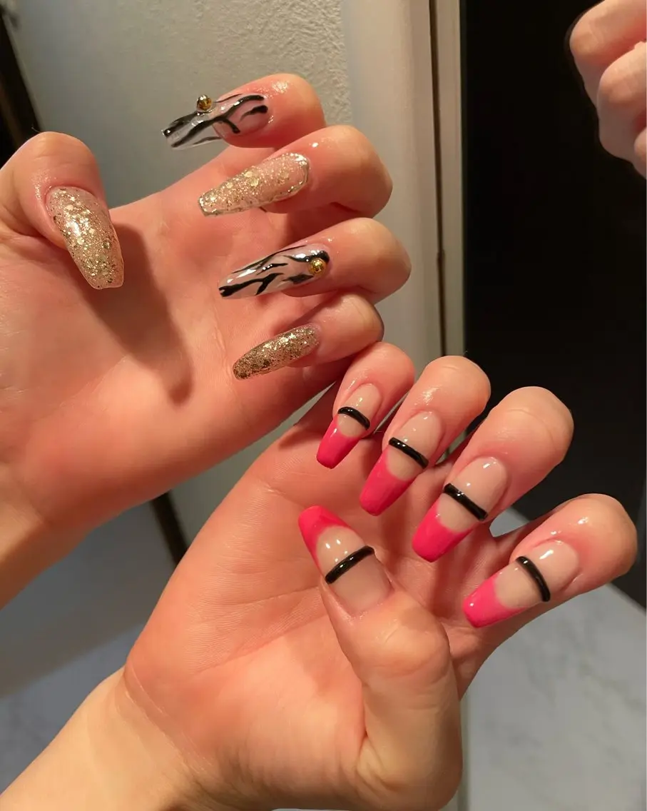 ネイル アニマル柄 ピンク スカルプネイル ネイルチップ ハンドネイル Nail salon 🎀Angeのネイルデザイン