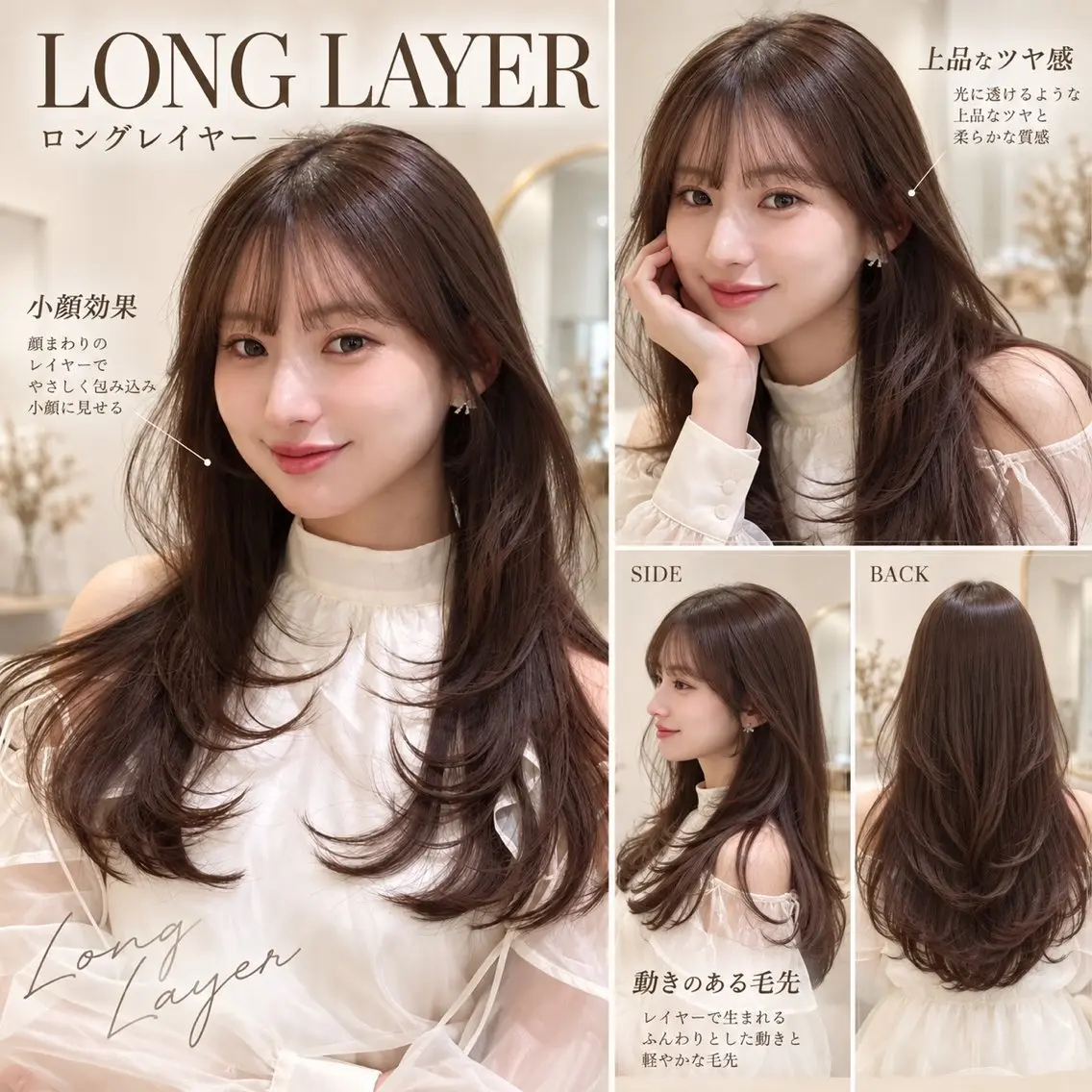 ミディアム カラー カット 縮毛矯正 トリートメント 🦋韓国風レイヤー/ 艶髪矯正🦋凛太郎のヘアスタイル