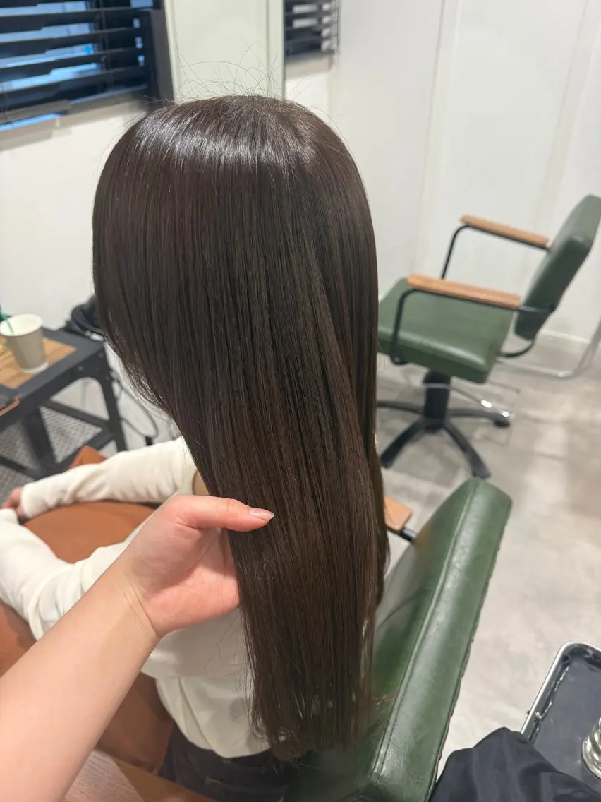ロング カット ヘアカラー オリーブ🫒レイヤー /平尾/りの‎🤍のヘアスタイル