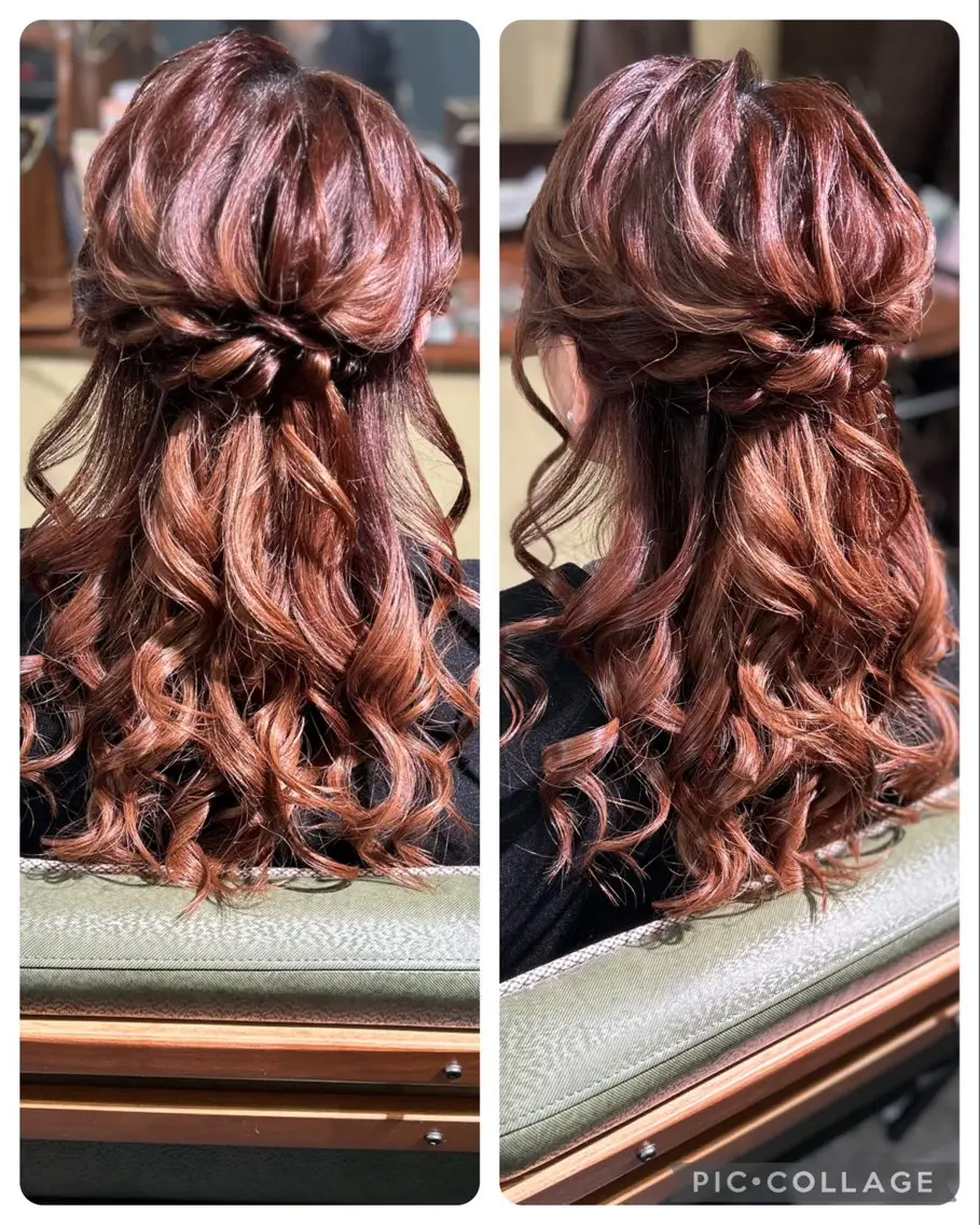 ヘアアレンジ ハーフアップ 青木 麻紀のヘアスタイル