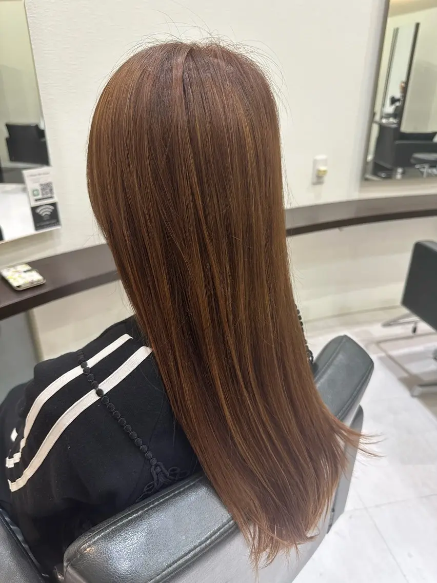 ロング カラー ハイライトカラー ハイライト ヘアカラー 青柳 圭祐のヘアスタイル