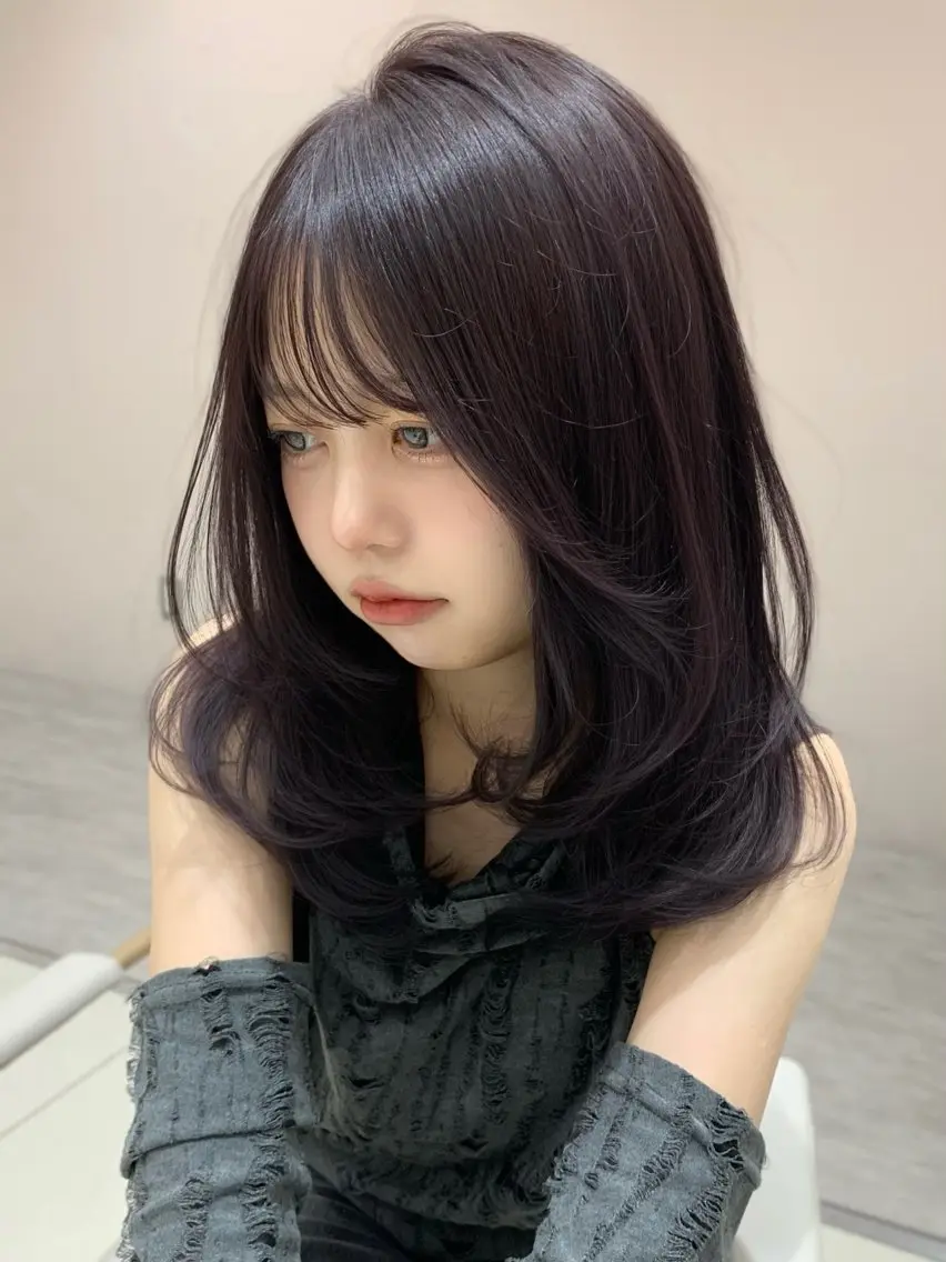 セミロング カラー ヘアアレンジ カット ヘアカラー トリートメント レイヤーカット/ 小塩 萌々香のヘアスタイル