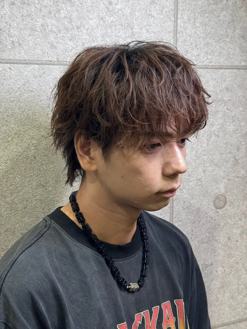 パーマ メンズ 宮之本 峻也のヘアスタイル