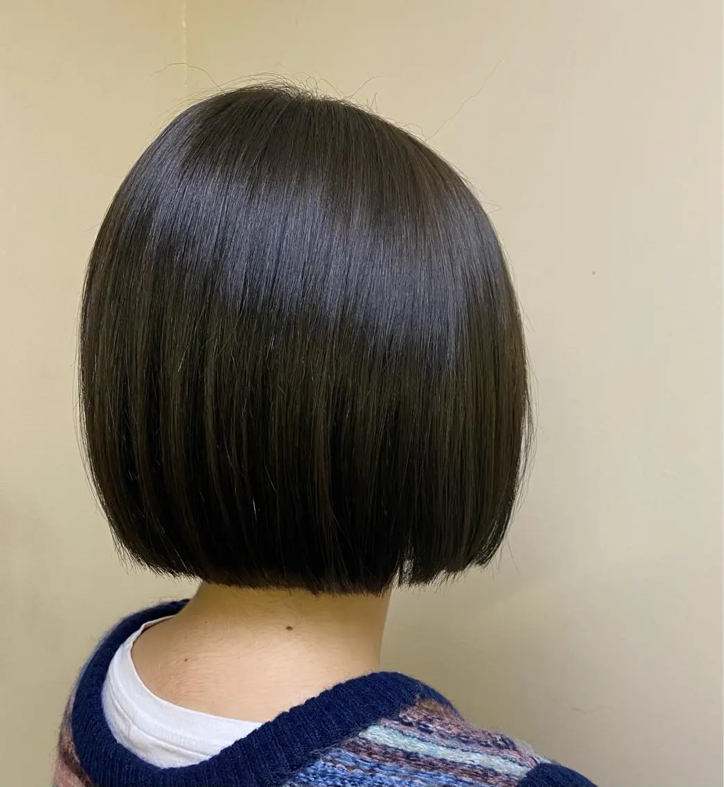 ショート 切りっぱなしボブ ボブ カット マンツーマンサロン 🤍Tanakaのヘアスタイル