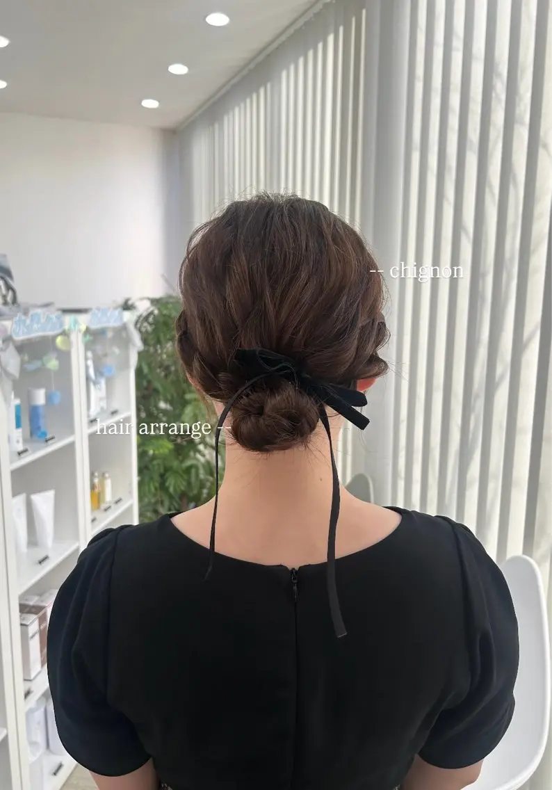 ミディアム ヘアアレンジ ヘアセット suehiro yunaのヘアスタイル
