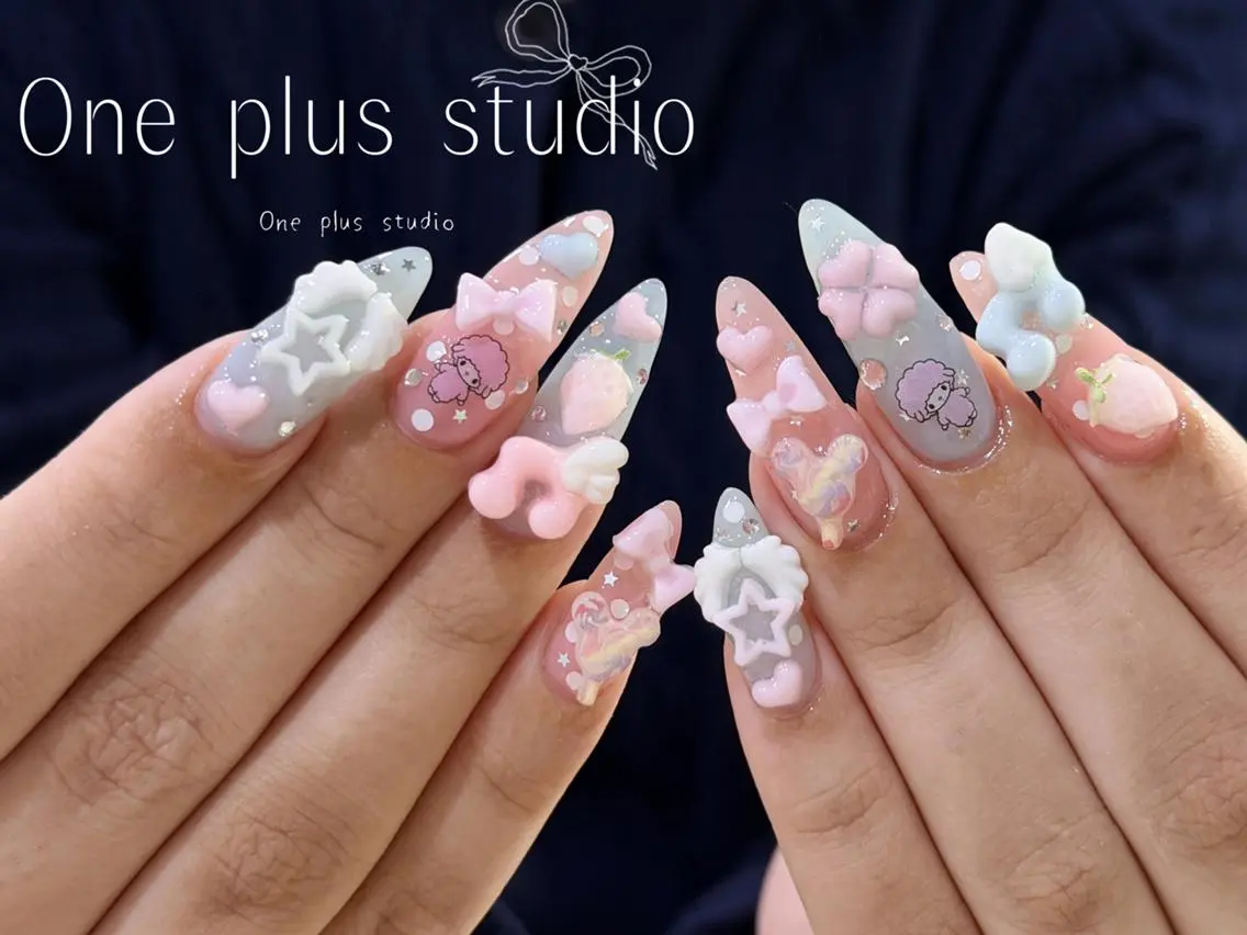 ネイル アニマル柄 ボルドー ブラウン フレンチネイル マグネットネイル One plus StudioNailのネイルデザイン