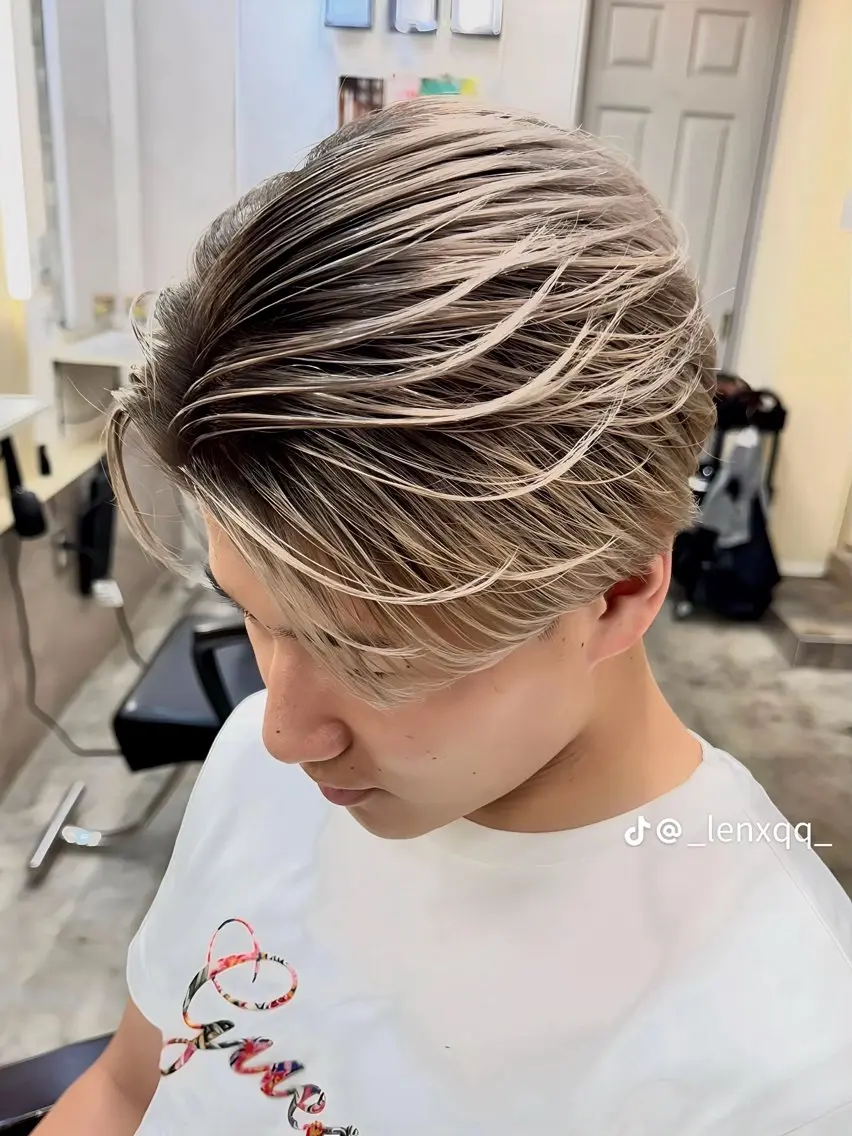 メンズハイライトカラー+トリートメント💧+ヘアセットの写真