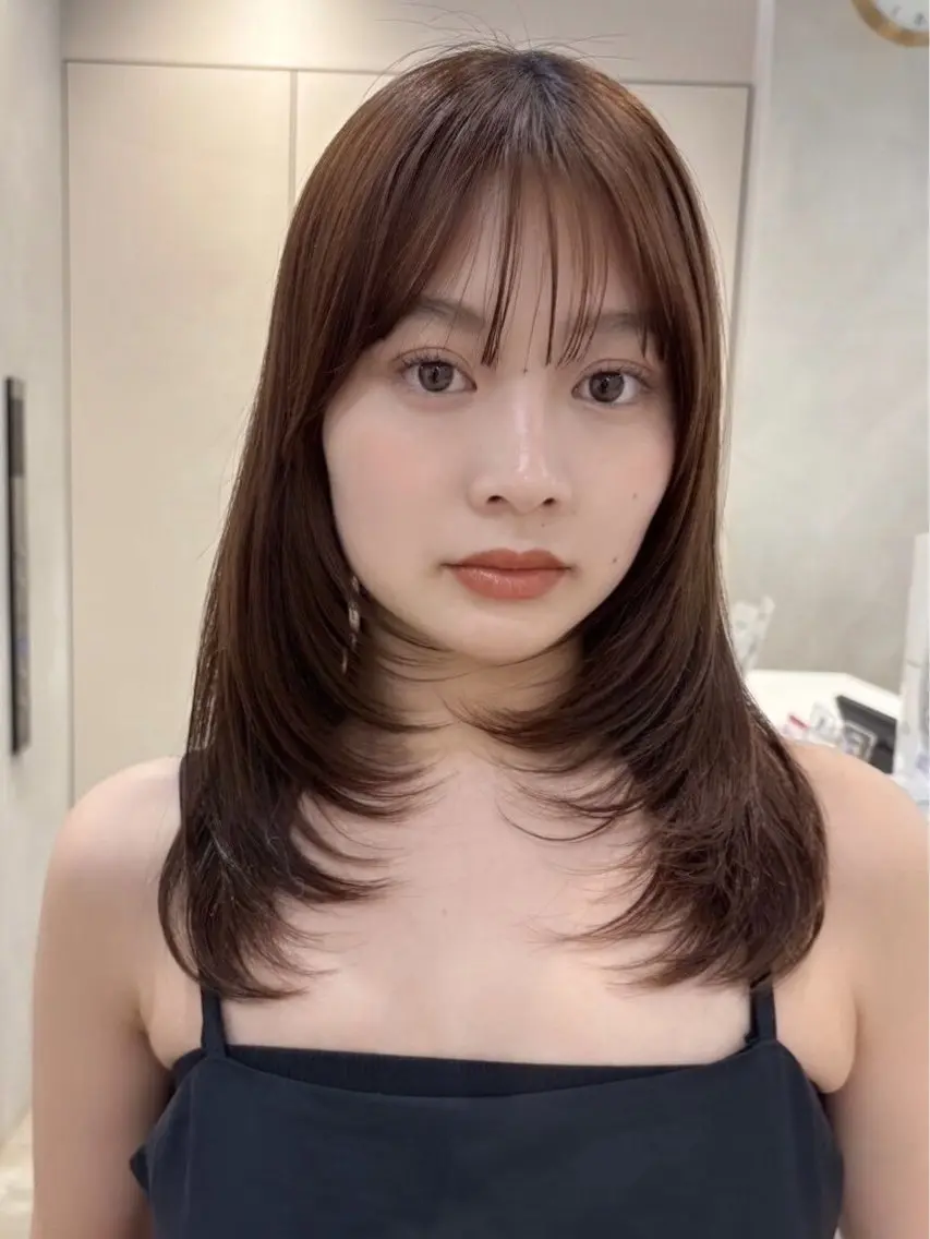 セミロング レイヤーカット 縮毛矯正 カット 縮毛矯正 お悩み解決縮毛矯正 レイヤー達人柴崎大樹のヘアスタイル