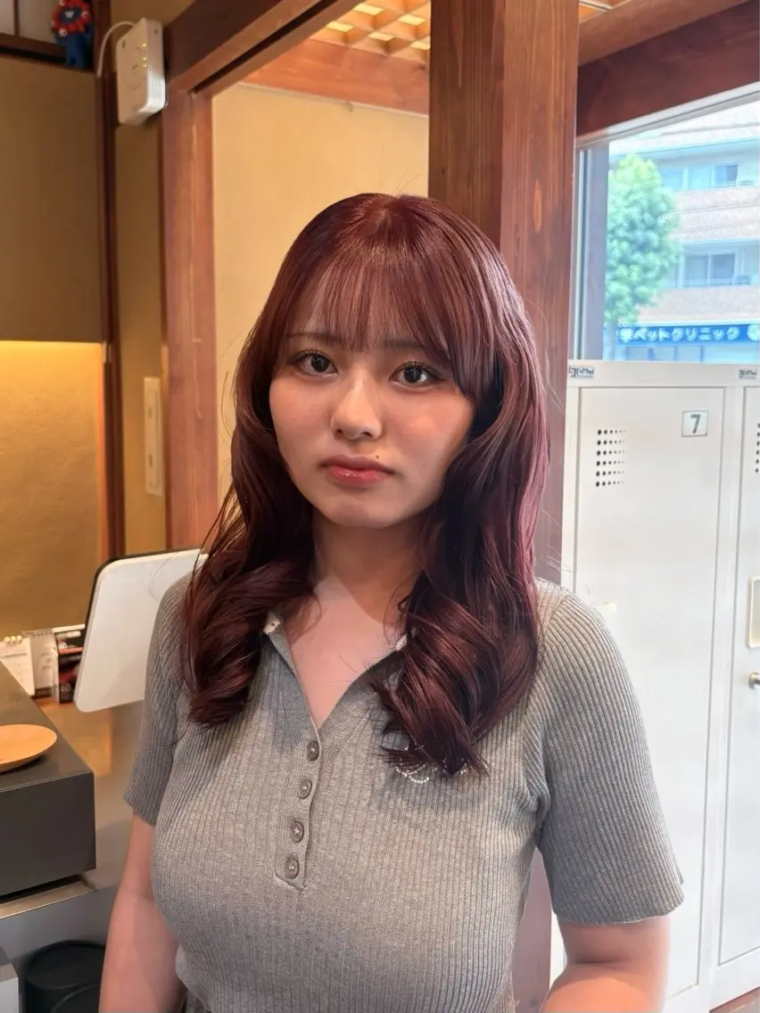 セミロング カラー ブリーチ ブラウンカラー 透明感カラー ダブルカラー ブリーチなしカラー ヘアカラー saho ⟡.·のヘアスタイル