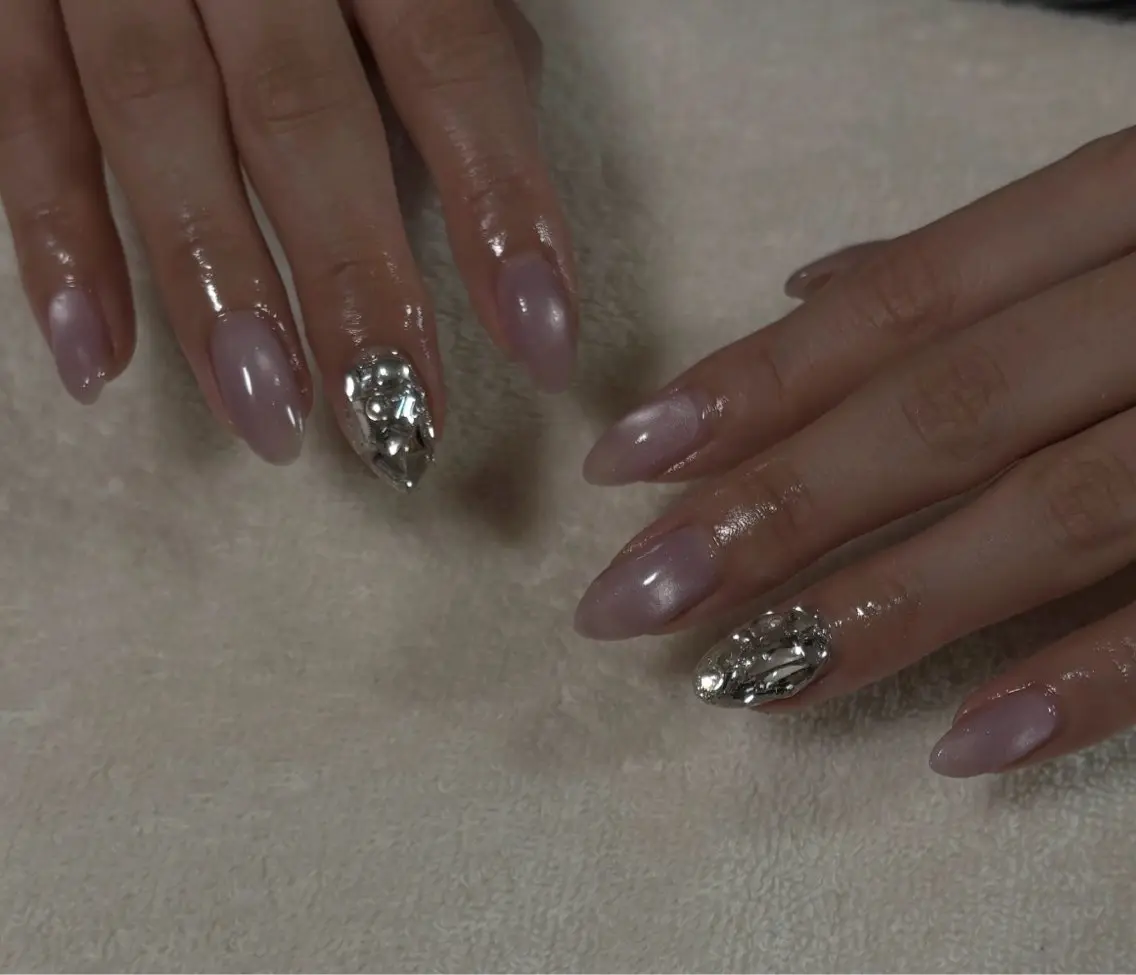 ネイル アートネイル ジェルネイル キラキラネイル 韓国ネイル マグネットネイル ハンドネイル フットネイル tamu nail 金町のネイルデザイン