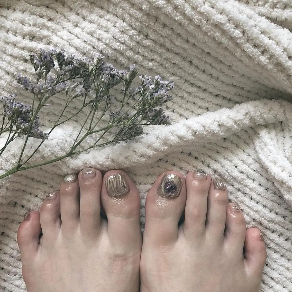 ネイル ミラーネイル フットネイル MISAKO nailのネイルデザイン