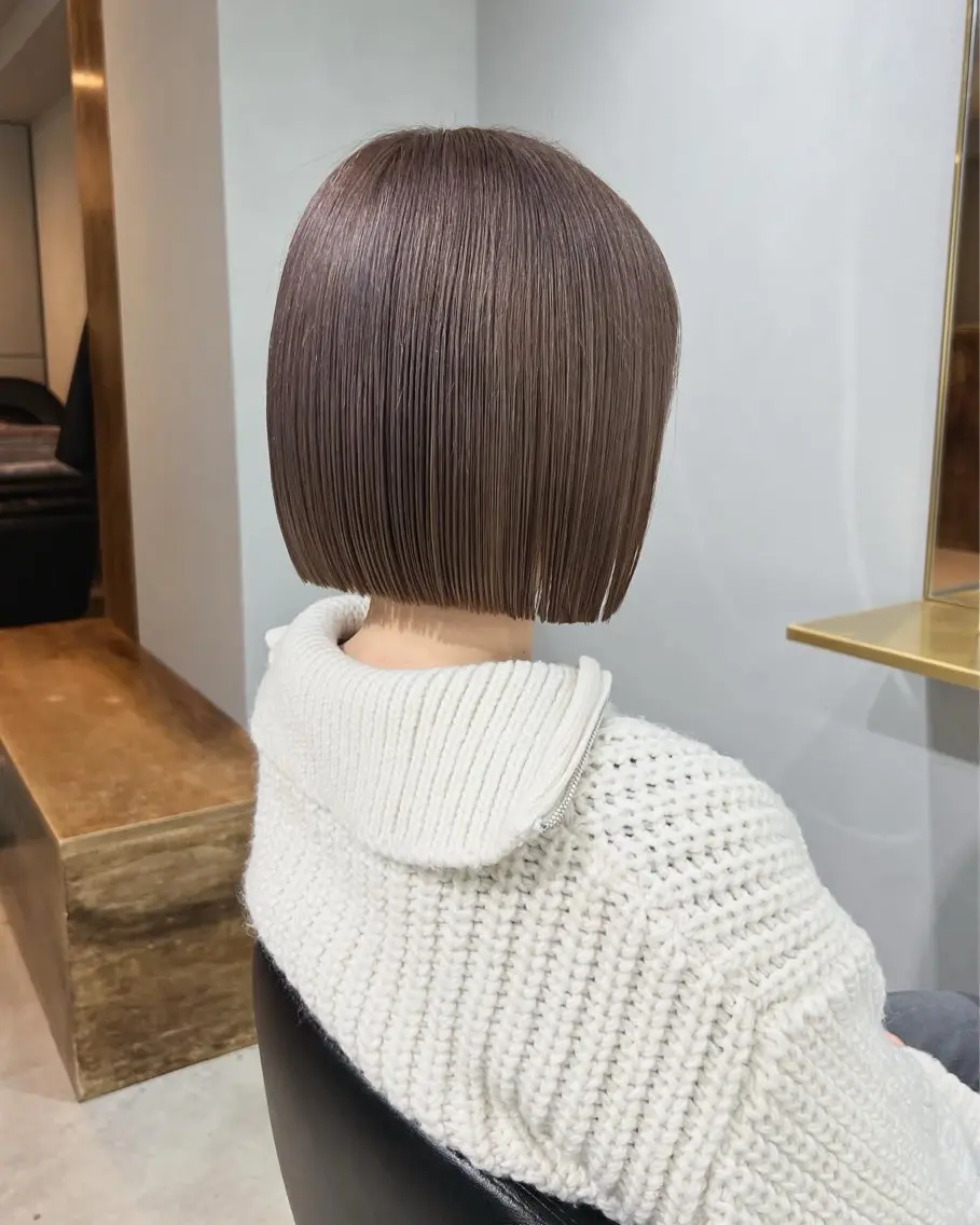 ミディアム カラー ヘアカラー トリートメント akane/ボブ /ブラウンベージュのヘアスタイル