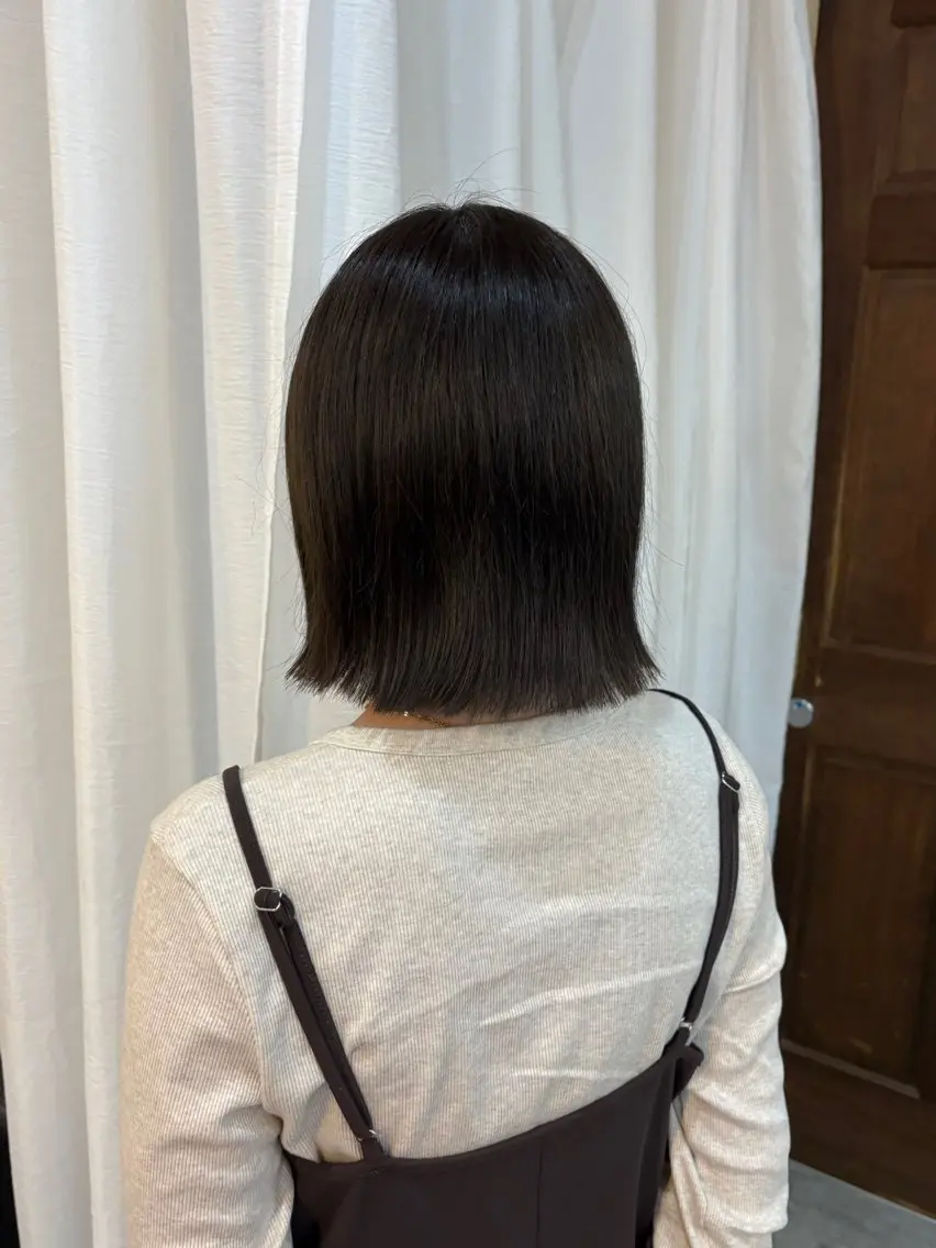 ミディアム 切りっぱなしボブ ボブ 外ハネヘア カット ボブ/可愛いスタイル ⠀ゆらのヘアスタイル