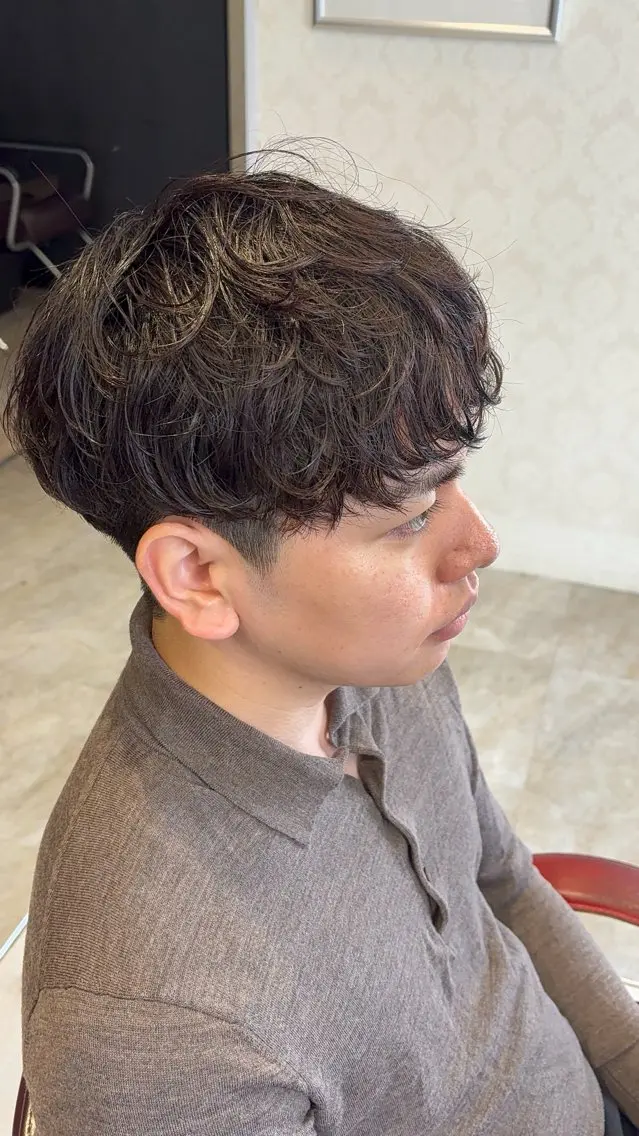ショート パーマ メンズ マッシュ メンズパーマ カット パーマ 🍁メンズ特化美容師 /関根玲空🍁のヘアスタイル
