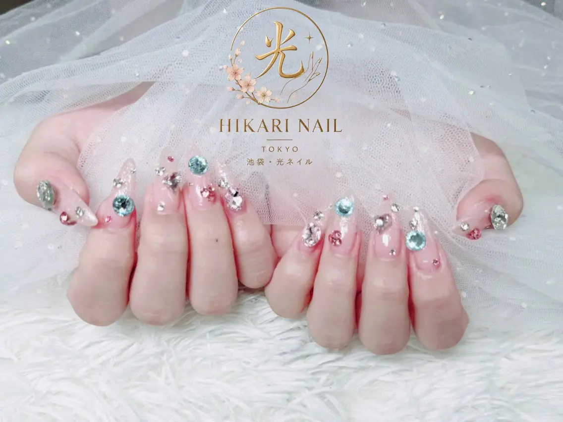 ネイル チークネイル 長さ出し フレンチネイル ガーリー ハロウィン ハンドネイル HikariNail Ikebukuroのネイルデザイン
