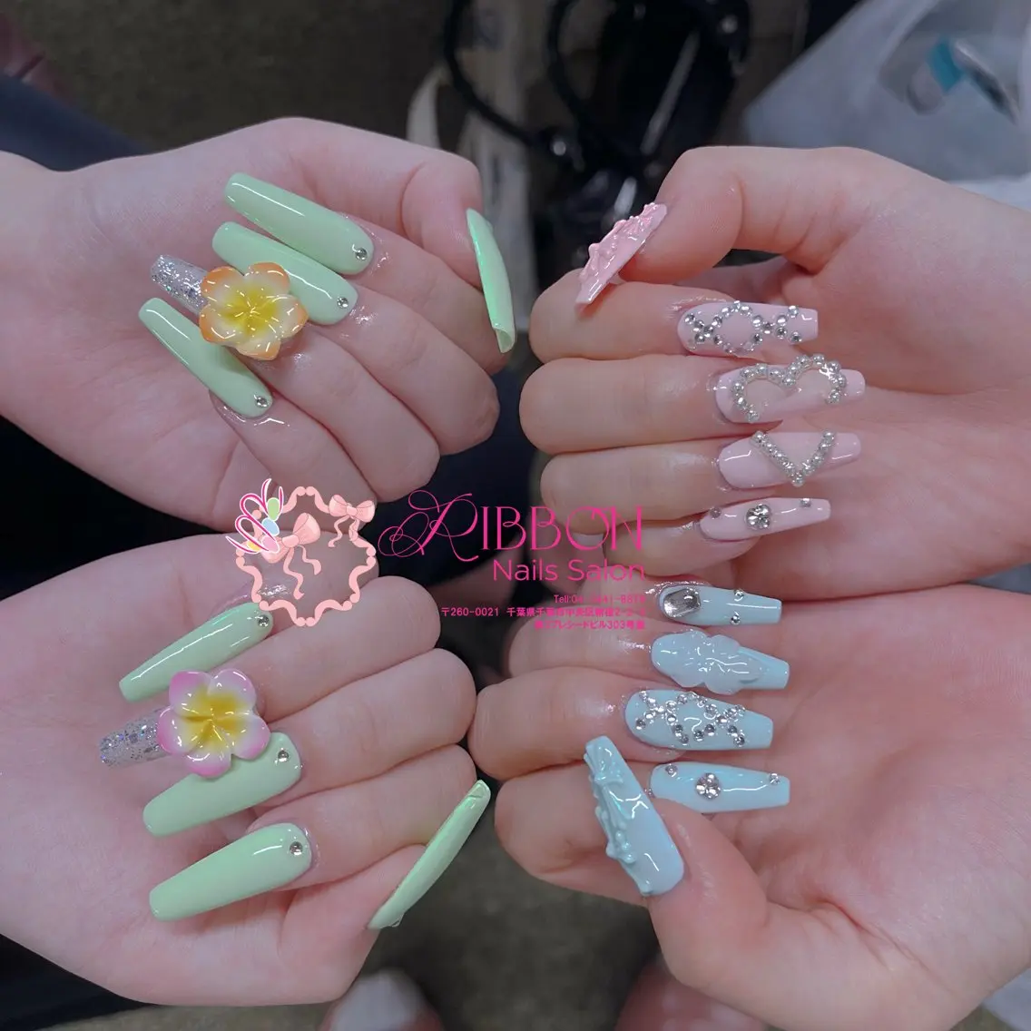 ネイル フットネイル フレンチネイル ジェルネイル マグネットネイル 持ち込み ハンドネイル Ribbonnail salonのネイルデザイン