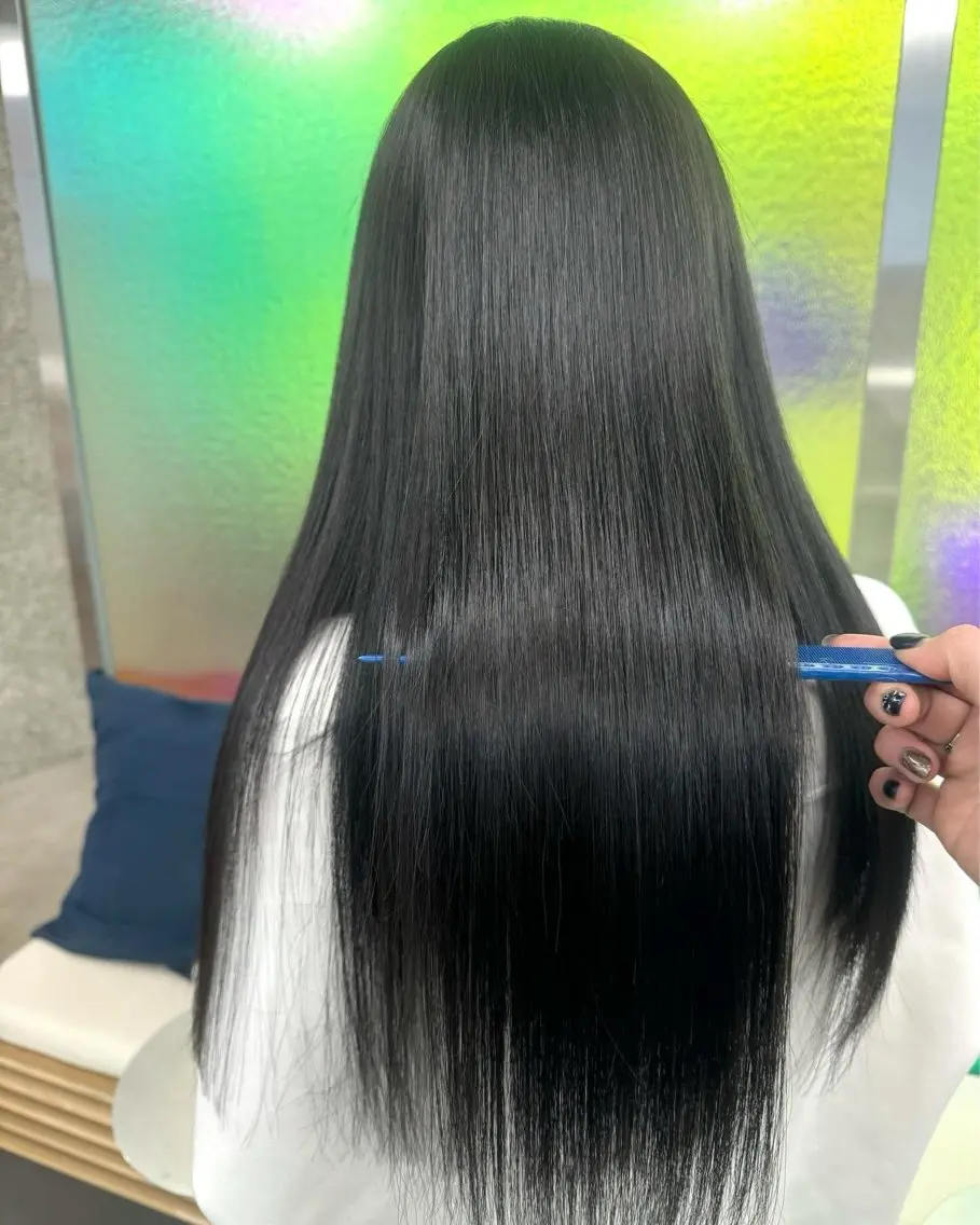 ロング カラー 黒髪 透明感カラー グレーブラック カット ヘアカラー トリートメント 髪質改善×艶髪 🤍amane🤍のヘアスタイル