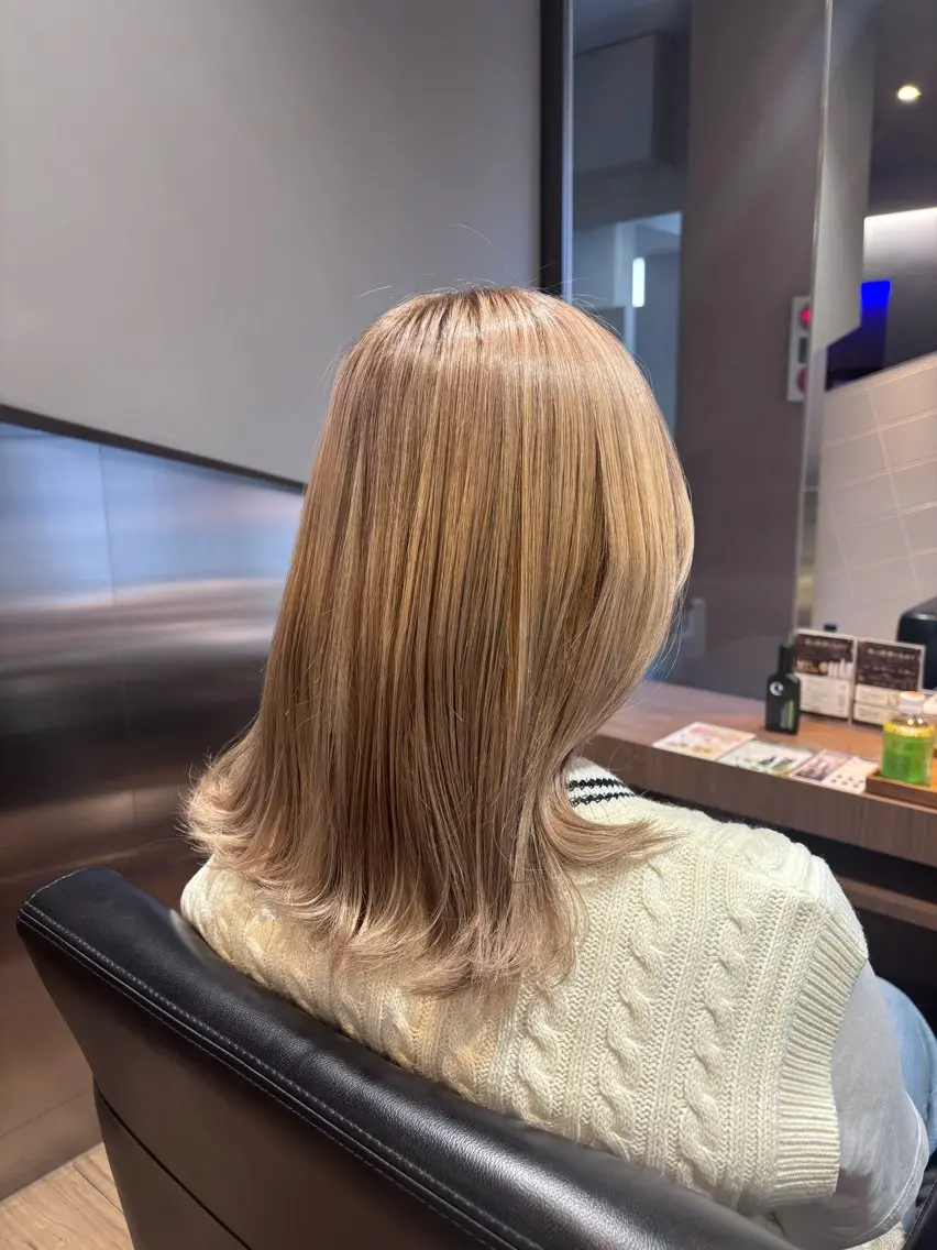 ミディアム カラー ベージュカラー ヘアカラー Centric吉祥寺 /安藤詩乃のヘアスタイル