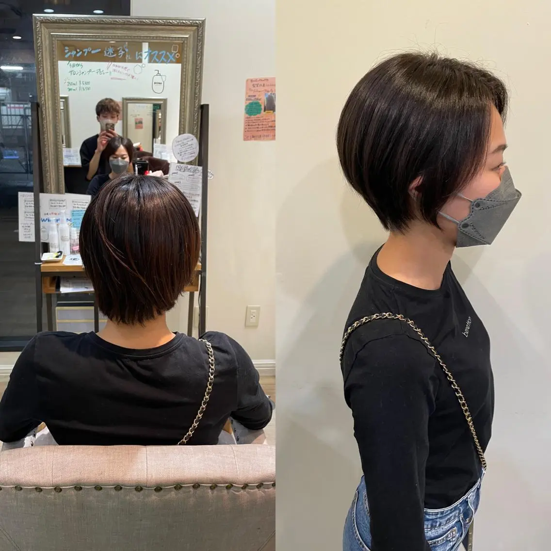 ショート ショートボブ ボブ ショートヘア 亀川蓮 Agu hairのヘアスタイル