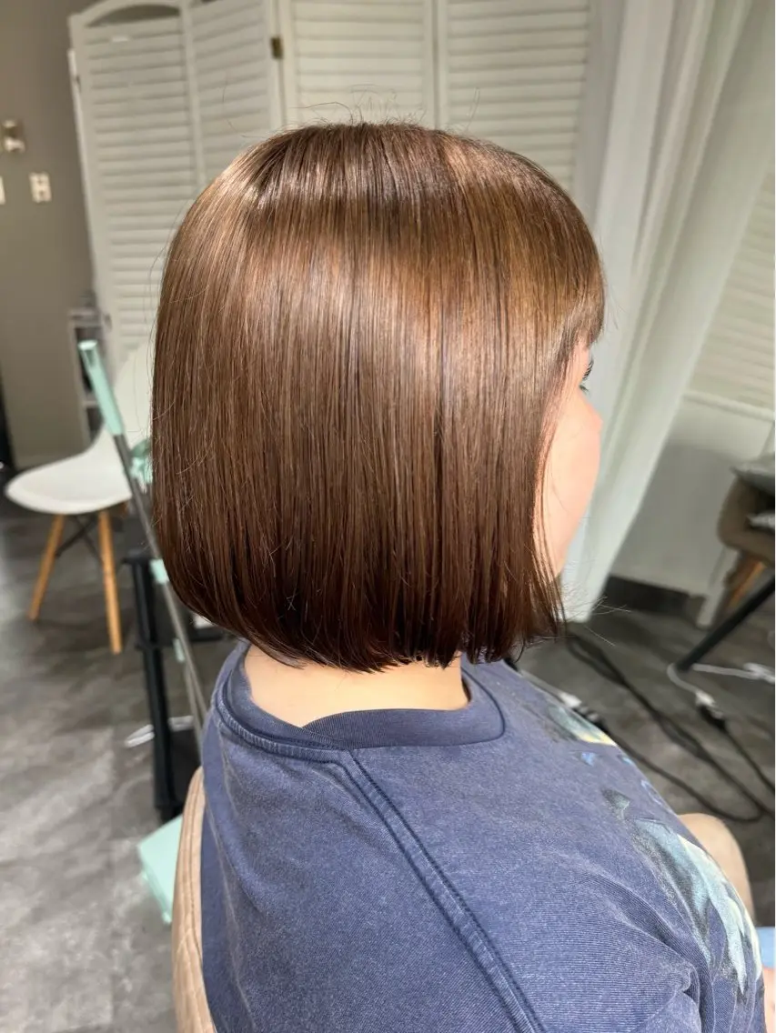 ミディアム カラー ブリーチ ブラウンカラー 透明感カラー ダブルカラー マロンブラウン カット ヘアカラー トリートメント 3日空き◎髪質改善 misatoのヘアスタイル