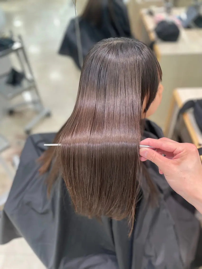 ロング シャドウパーマ／骨格 矯正カット　トモキのヘアスタイル