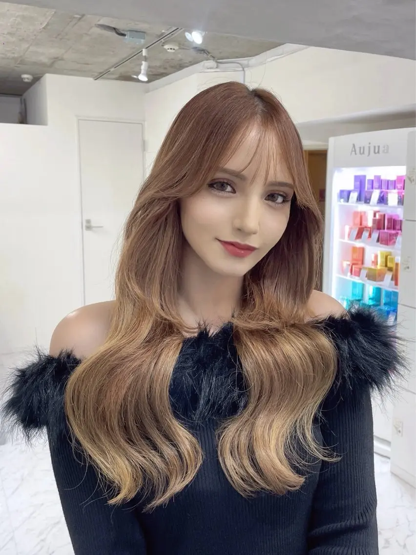 ロング シールエクステ エクステ レイヤーカット トリートメント 🦋韓国hair🦋 エクステ店長sakiのヘアスタイル
