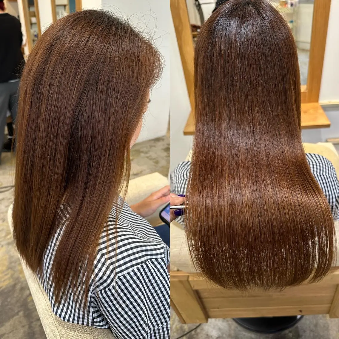 ミディアム 縮毛矯正 髪質改善×レイヤー 齊藤翔太のヘアスタイル